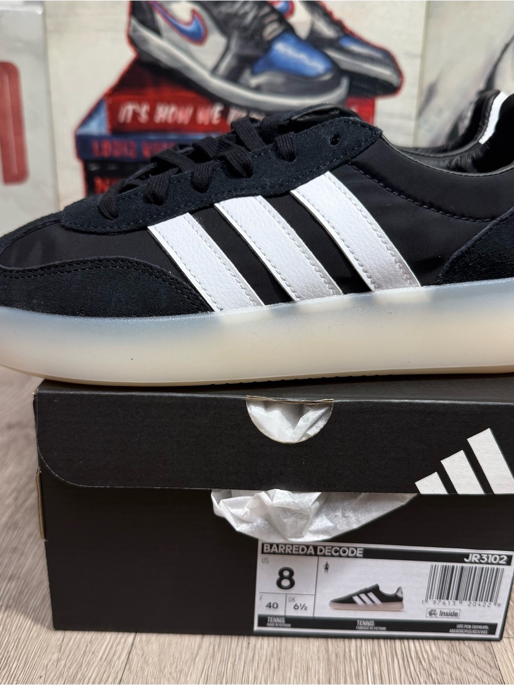 New Adidas Barreda Decode Black White Women Sizes 8 - Picture 4 of 6